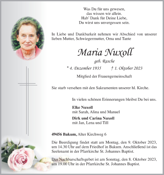 Anzeige von Maria Nuxoll von OM-Medien