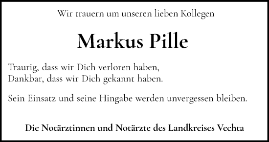 Anzeige von Markus Pille von OM-Medien