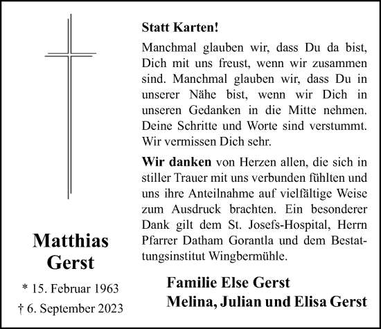 Anzeige von Matthias Gerst von OM-Medien