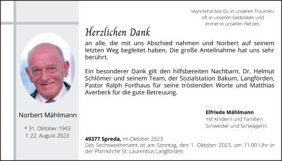 Anzeige von Norbert Mählmann von OM-Medien