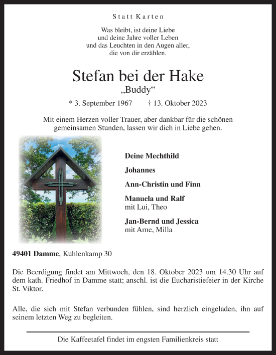 Anzeige von Stefan bei der Hake von OM-Medien