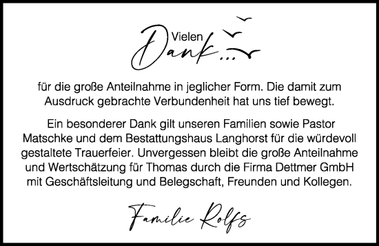 Anzeige von Thomas Rolfs von OM-Medien