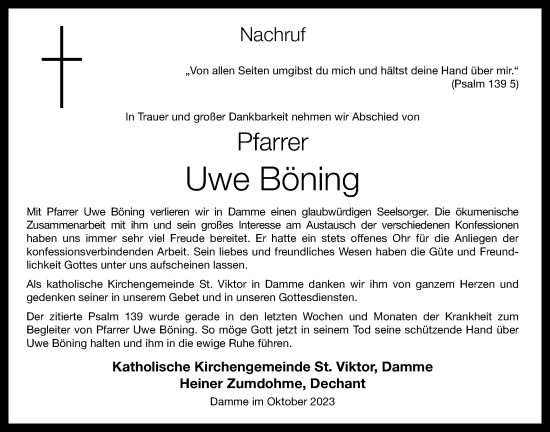 Anzeige von Uwe Böning von OM-Medien