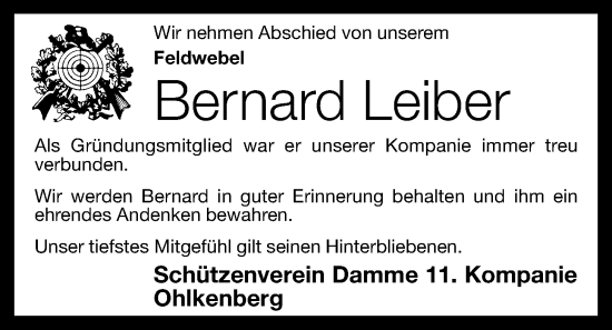 Anzeige von Bernard Leiber von OM-Medien