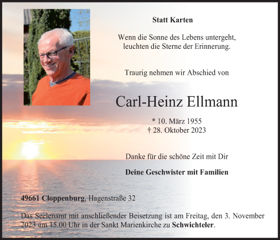 Anzeige von Carl-Heinz Ellmann von OM-Medien