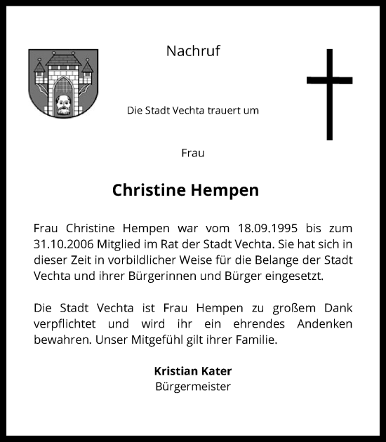 Anzeige von Christine Hempen von OM-Medien