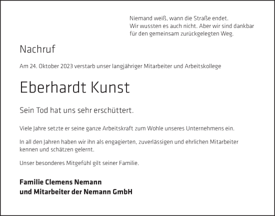 Anzeige von Eberhardt Kunst von OM-Medien