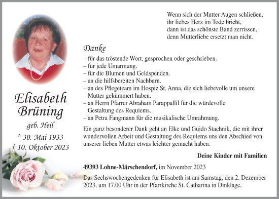 Anzeige von Elisabeth Brüning von OM-Medien