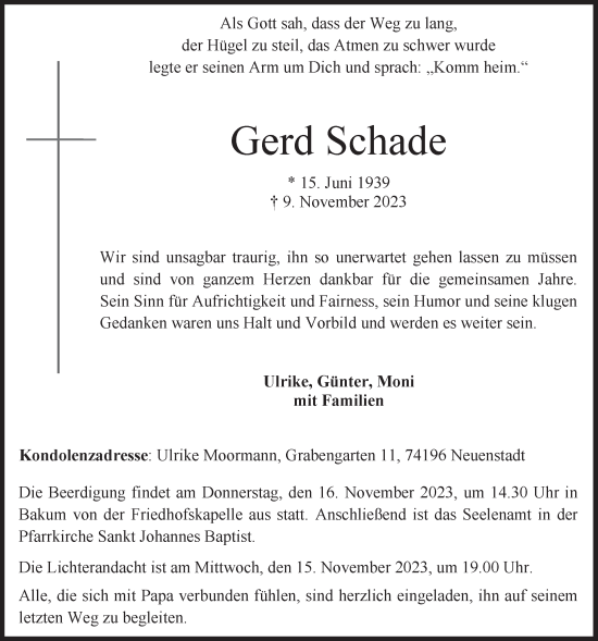 Anzeige von Gerd Schade von OM-Medien