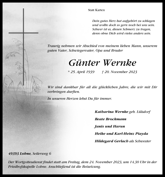 Anzeige von Günter Wernke von OM-Medien