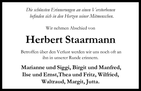 Anzeige von Herbert Staarmann von OM-Medien