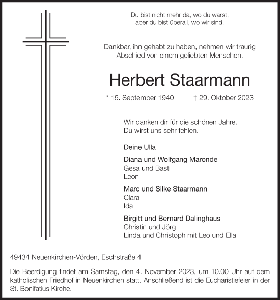 Anzeige von Herbert Staarmann von OM-Medien