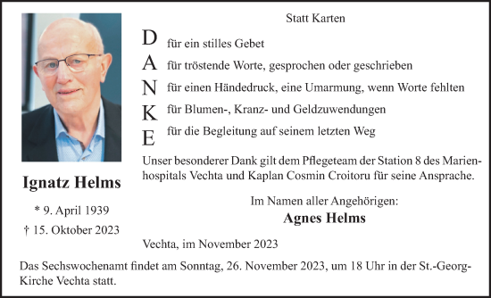 Anzeige von Ignatz Helms von OM-Medien