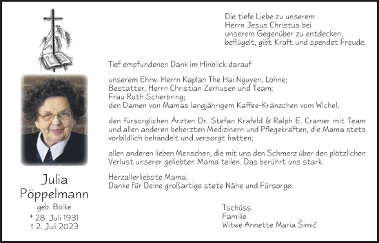 Anzeige von Julia Pöppelmann von OM-Medien