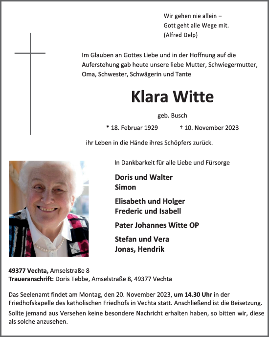 Anzeige von Klara Witte von OM-Medien