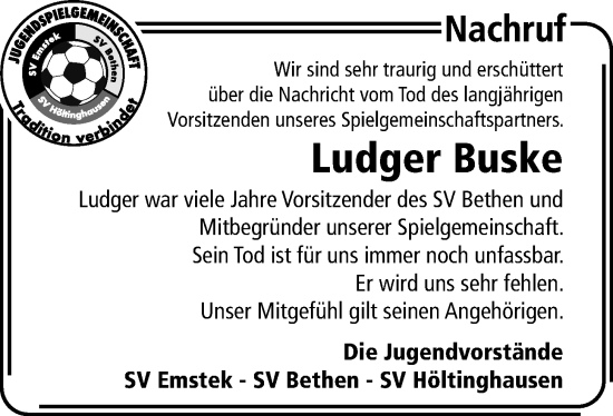 Anzeige von Ludger Buske von OM-Medien