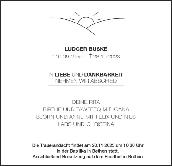 Anzeige von Ludger Buske von OM-Medien