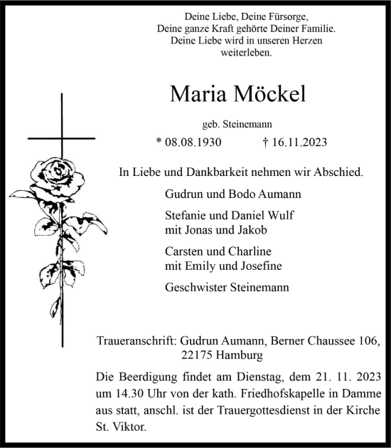 Anzeige von Maria Möckel von OM-Medien