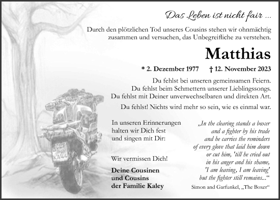 Anzeige von Matthias Kaley von OM-Medien