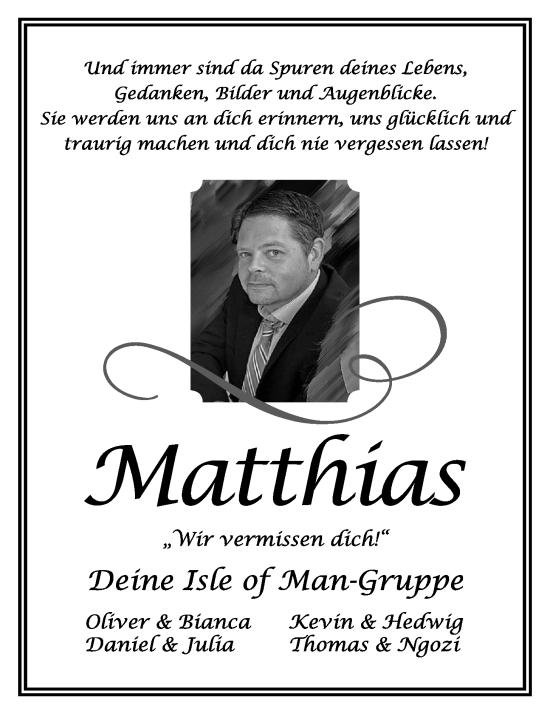 Anzeige von Matthias Kaley von OM-Medien
