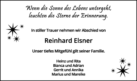 Anzeige von Reinhard Elsner von OM-Medien