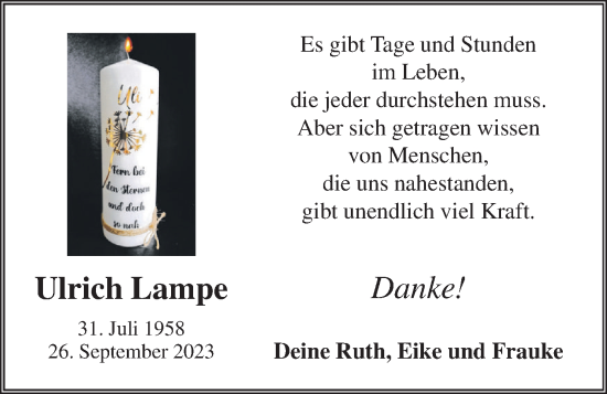 Anzeige von Ulrich Lampe von OM-Medien