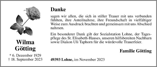 Anzeige von Wilma Götting von OM-Medien