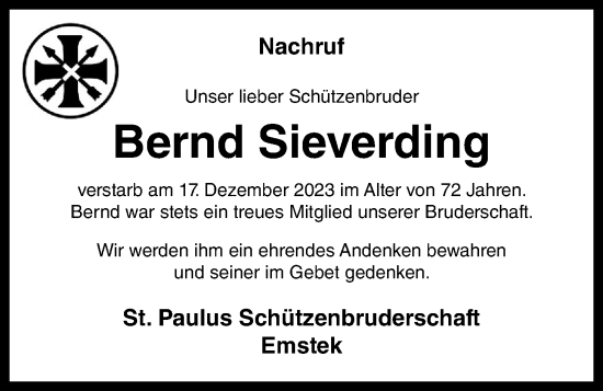 Anzeige von Bernd Sieverding von OM-Medien
