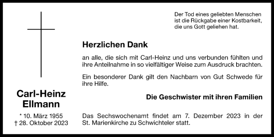 Anzeige von Carl-Heinz Ellmann von OM-Medien