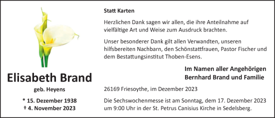 Anzeige von Elisabeth Brand von OM-Medien