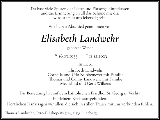Anzeige von Elisabeth Landwehr von OM-Medien