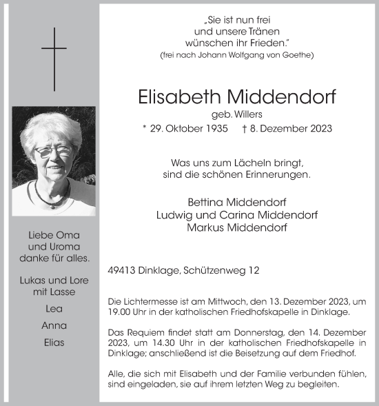 Anzeige von Elisabeth Middendorf von OM-Medien