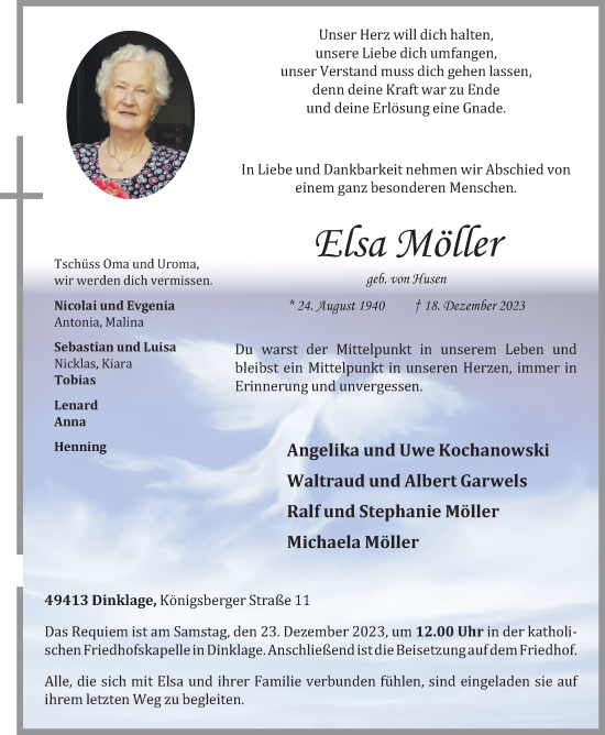 Anzeige von Elsa Möller von OM-Medien