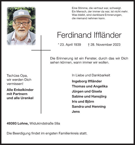 Anzeige von Ferdinand Iffländer von OM-Medien
