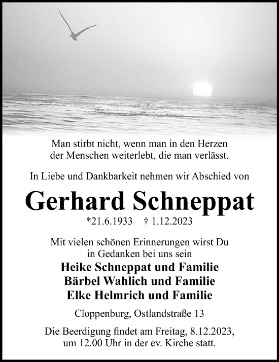 Anzeige von Gerhard Schneppat von OM-Medien