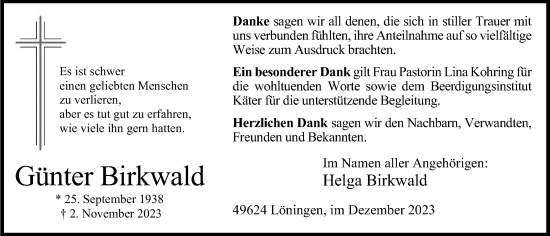 Anzeige von Günter Birkwald von OM-Medien