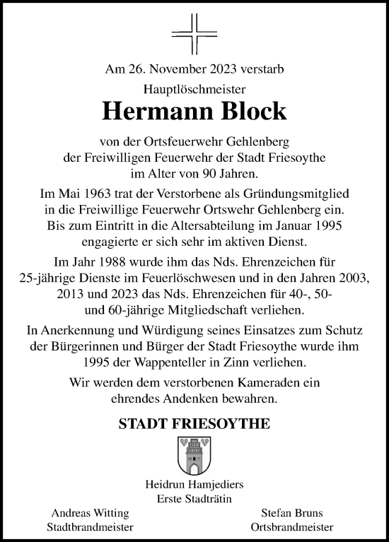 Anzeige von Hermann Bloch von OM-Medien