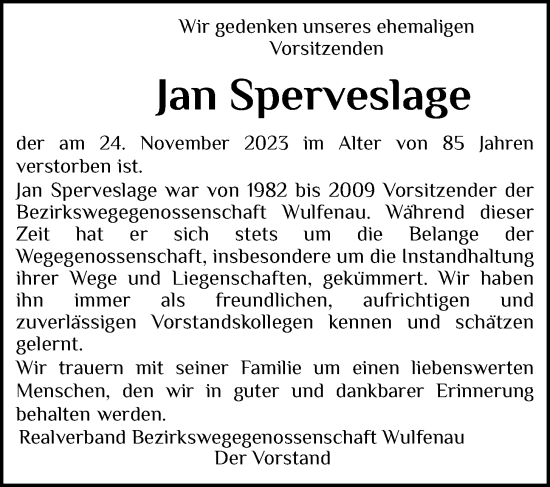 Anzeige von Jan Sperveslage von OM-Medien