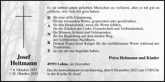Anzeige von Josef Heitmann von OM-Medien