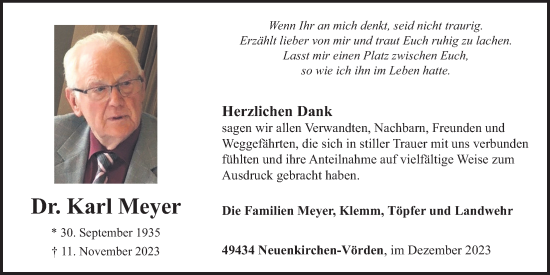 Anzeige von Karl Meyer von OM-Medien