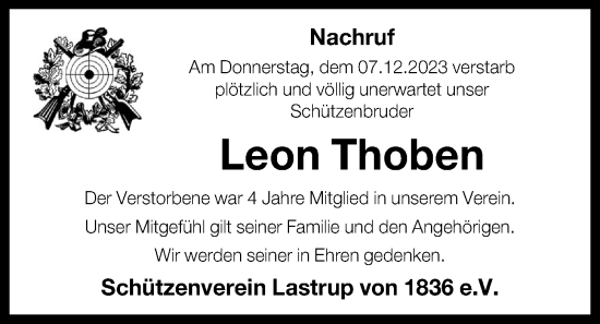 Anzeige von Leon Thoben von OM-Medien