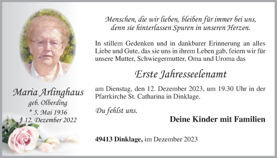 Anzeige von Maria Arlinghaus von OM-Medien