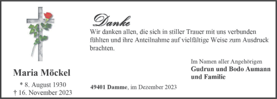 Anzeige von Maria Möckel von OM-Medien