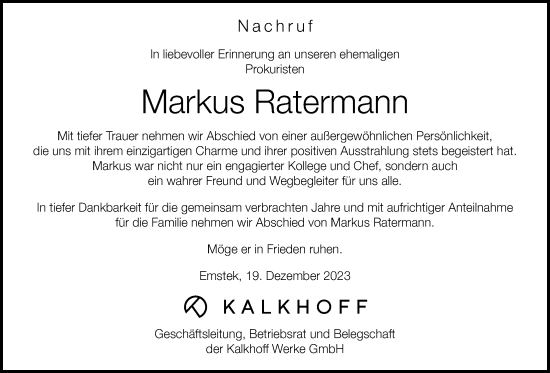 Anzeige von Markus Ratermann von OM-Medien