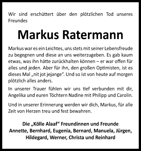 Anzeige von Markus Ratermann von OM-Medien