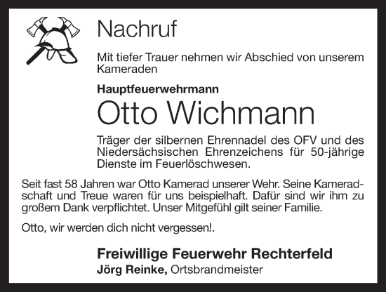 Anzeige von Otto Wichmann von OM-Medien