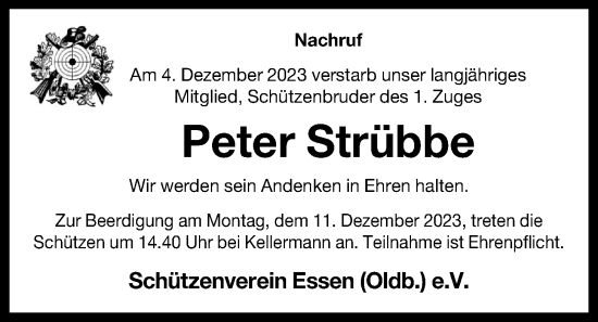Anzeige von Peter Strübbe von OM-Medien
