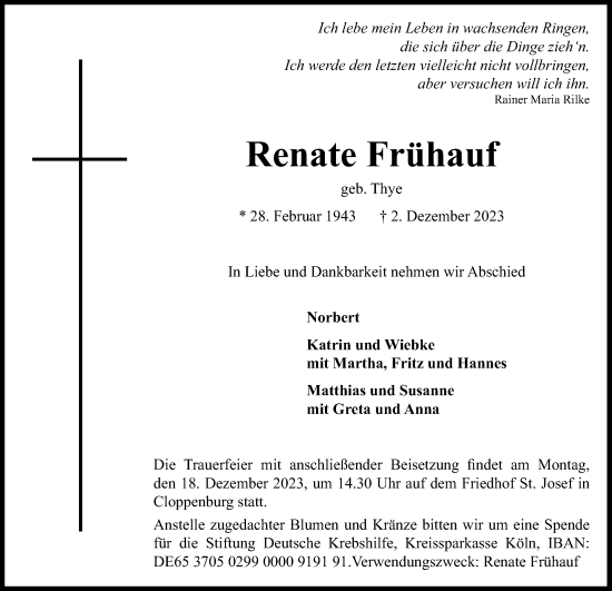 Anzeige von Renate Frühauf von OM-Medien