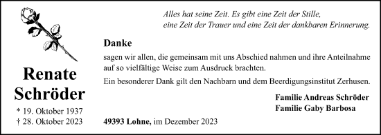 Anzeige von Renate Schröder von OM-Medien
