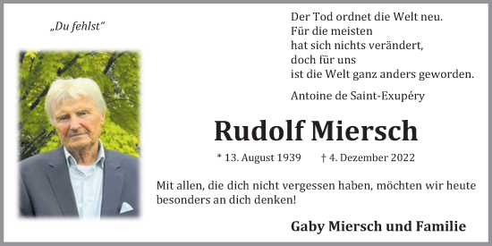 Anzeige von Rudolf Miersch von OM-Medien